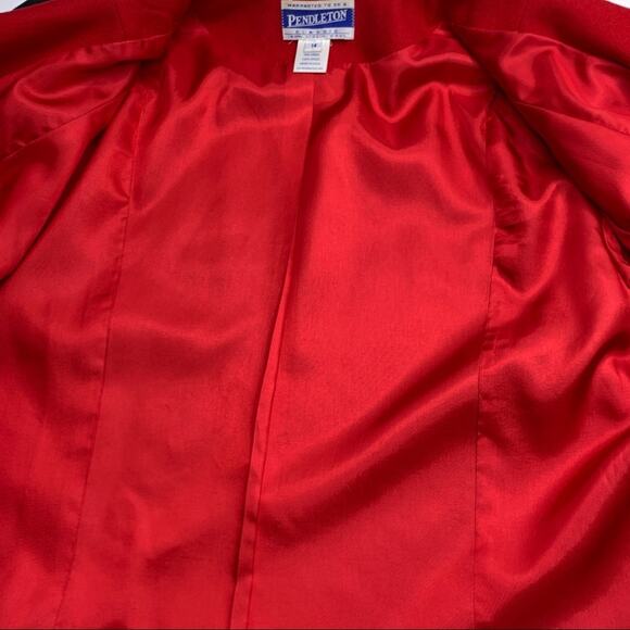 Pendleton red black vintage 100% virgin wool - Picture 12 of 12